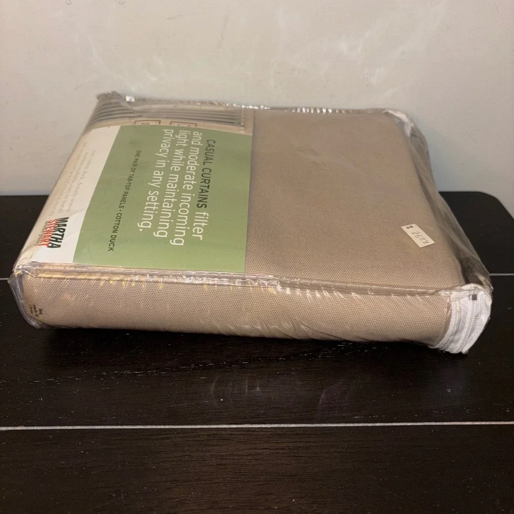 Martha Stewart Everyday Casual Curtains | Ctn Duck Tab‎ Top Panels Beige 82x63